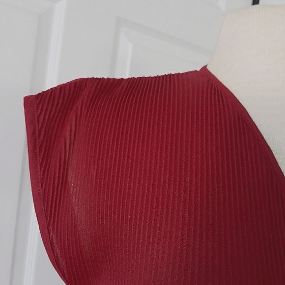 Vintage 1980's Hal Ferman red accordion  pleated summer, coctail dinner, dress - Picture 5 of 11